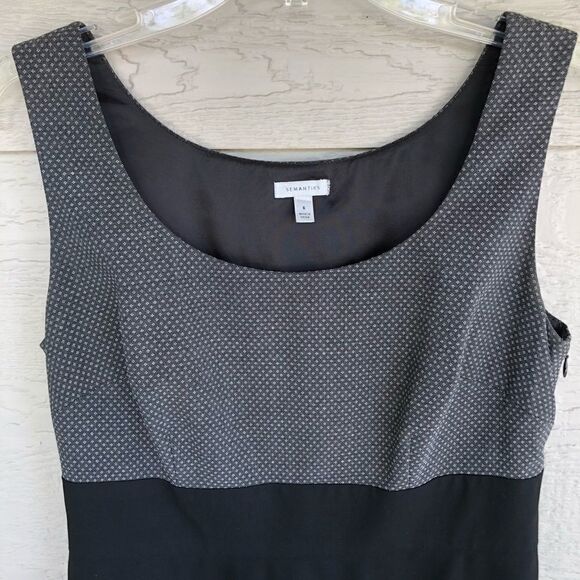 Semantiks Black Polka Dot Sleeveless Cocktail Dress Size 6 - Picture 8 of 16